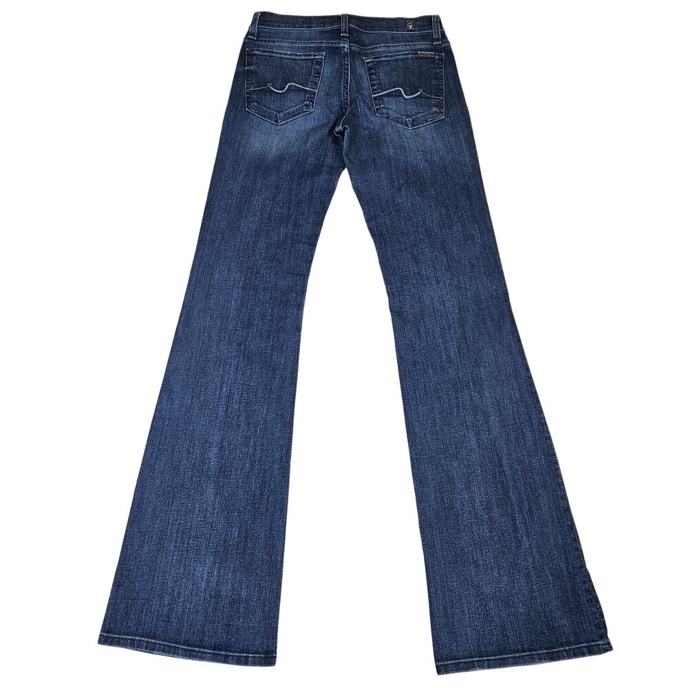 7 For All Mankind Bootcut Jeans Women Low Rise Stretch Denim Blue Western 27 - Picture 7 of 16